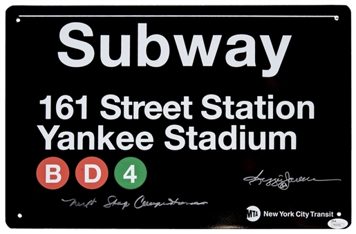 Reggie Jackson Autographed Yankee Stadium Subway Sign (JSA)